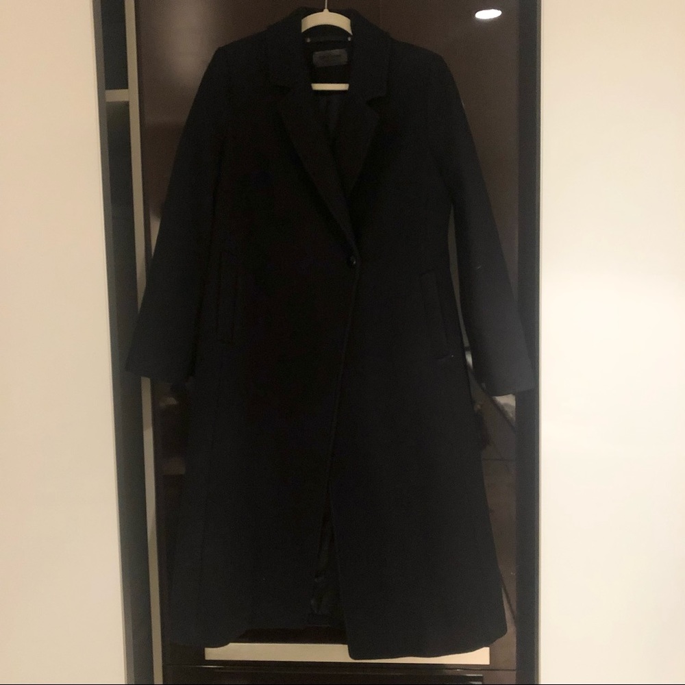Cole Haan Blue/Black Wool Coat